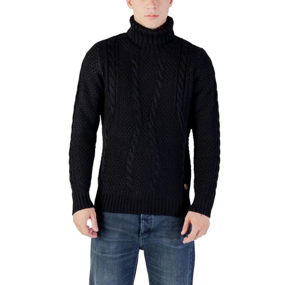 Gianni Lupo Black Marabou Men's Turtleneck